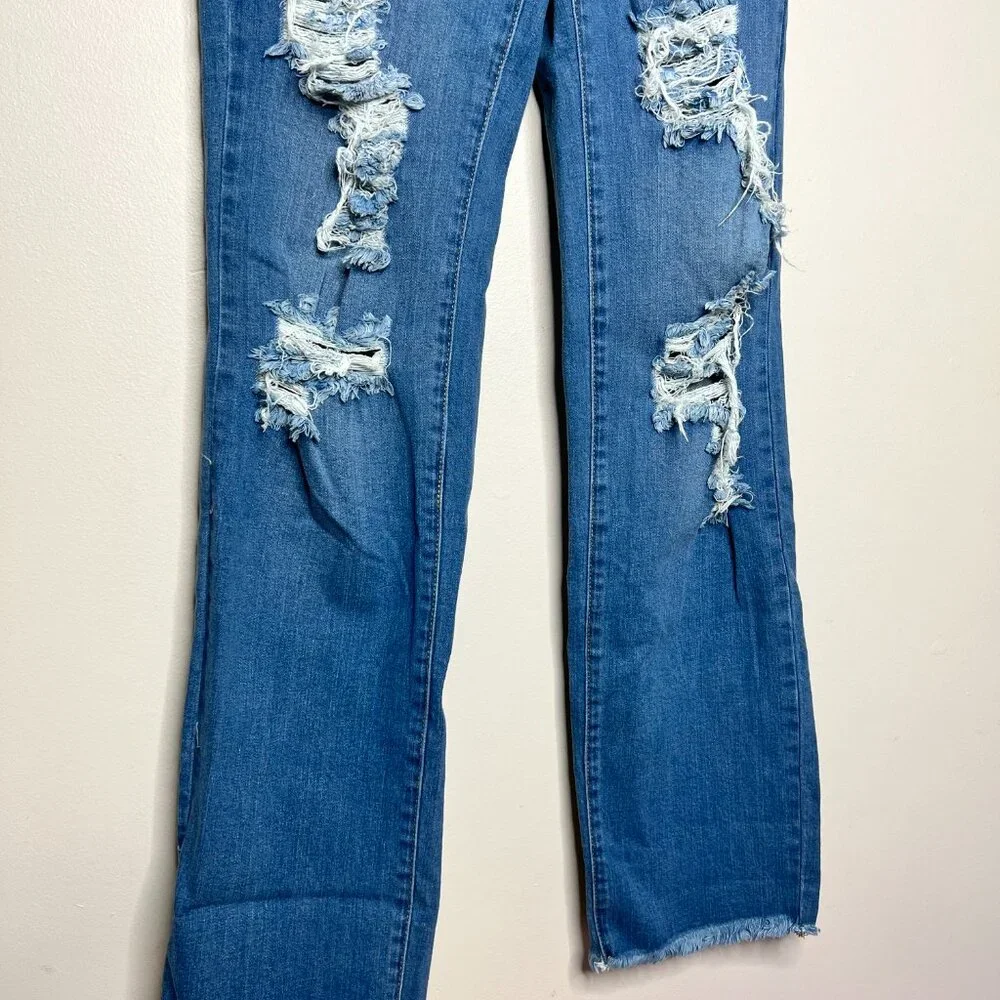 NWT! Fashion Nova "Don't Get Crossed Over Slouch Fit" High Rise Jeans Size 7 - Picture 12 of 15